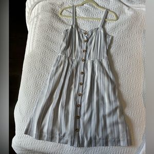 J. Crew size 4 dress white and blue sweetheart neckline button front